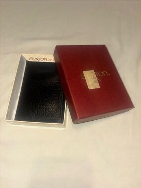 Buxton Black Leather Trifold Three-Fold Men's Vintage Wallet with Original Box
